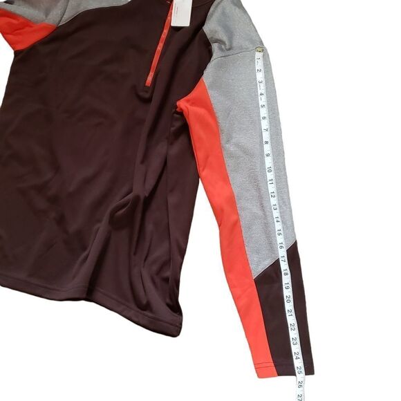 NWT ANTIGUA Mighty Brown Orange Half Zip Up Pullover Long Sleeve Top MEDIUM - Picture 8 of 10